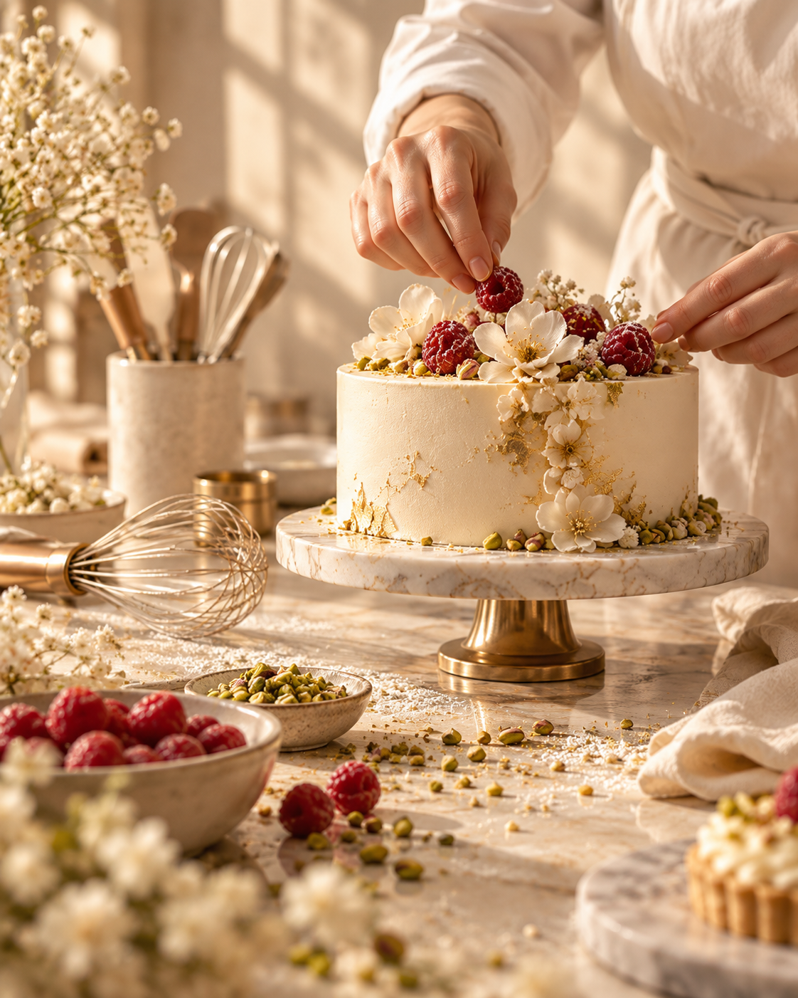 Travail pâtissier et décoration d’une création CRÈMO